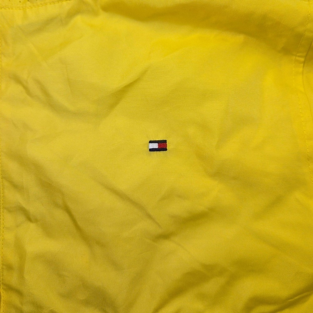 Tommy Hilfiger Boys XL Yellow Quarter Zip Hooded Windbreaker Jacket Pullover - Picture 4 of 7